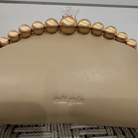 NEW Cult Gaia tan leather Una clutch - Picture 2 of 7